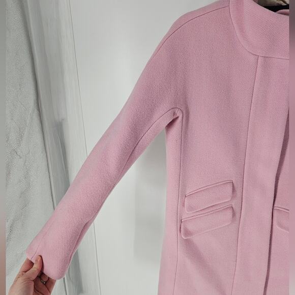 J Crew Pink Italian Stadium Cloth Wool Blend Cocoon Coat 0 - Picture 3 of 10